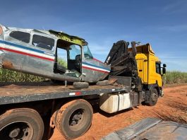 De esta manera quedó la avioneta tras el aterrizaje forzoso en ex Campo 9. GENTILEZA.