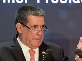 Horacio Cartes, expresidente de la República, durante su presentación en Jerusalén, en marzo pasado.FOTO: AFP