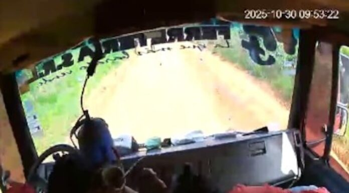 El hecho quedó grabado en cámaras instaladas dentro del camión. Foto: Captura. El hecho quedó grabado en cámaras instaladas dentro del camión. Foto: Captura.